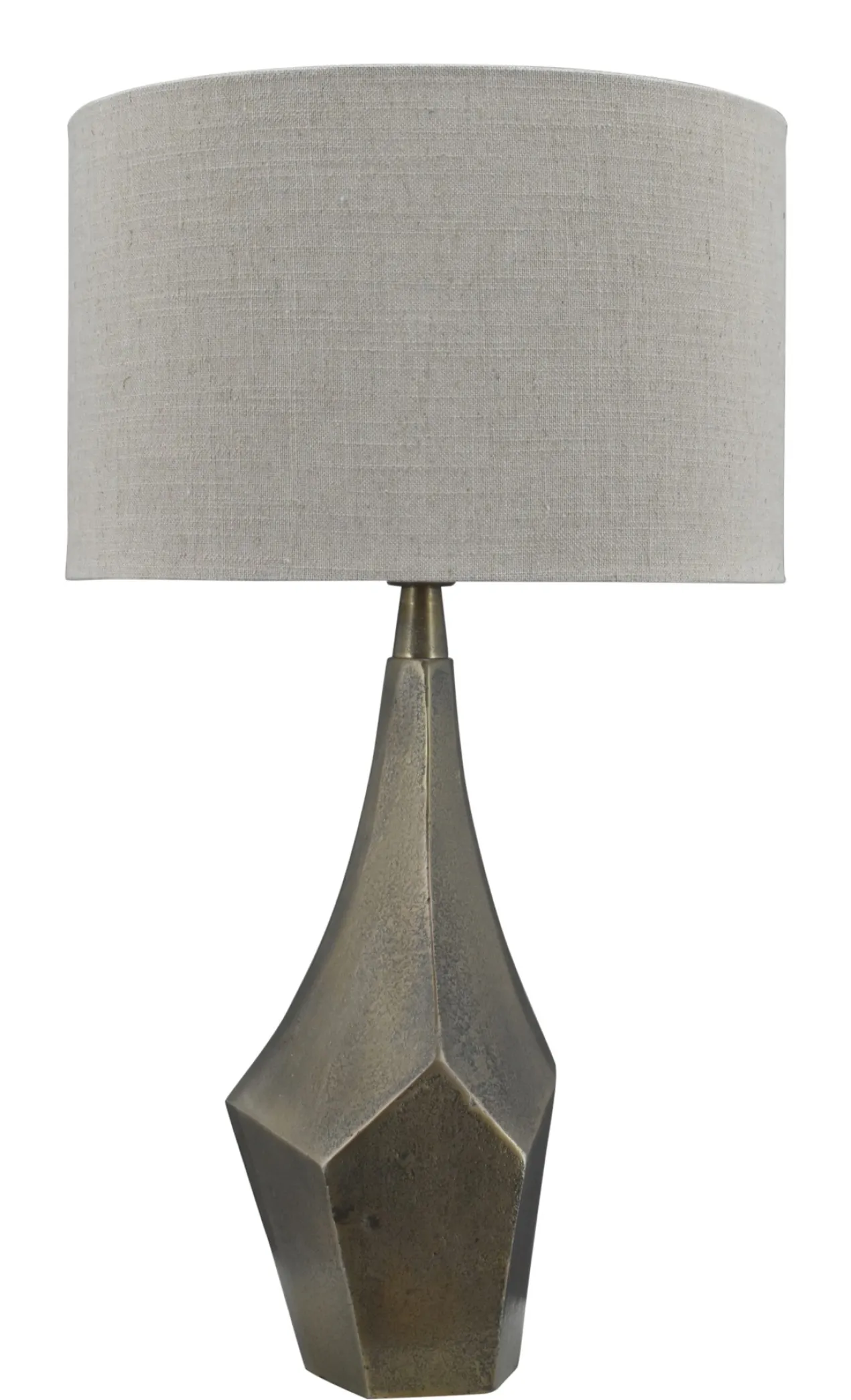 Tafellamp Faro bronze + kap 35x35x22cm Oslo linnen naturel