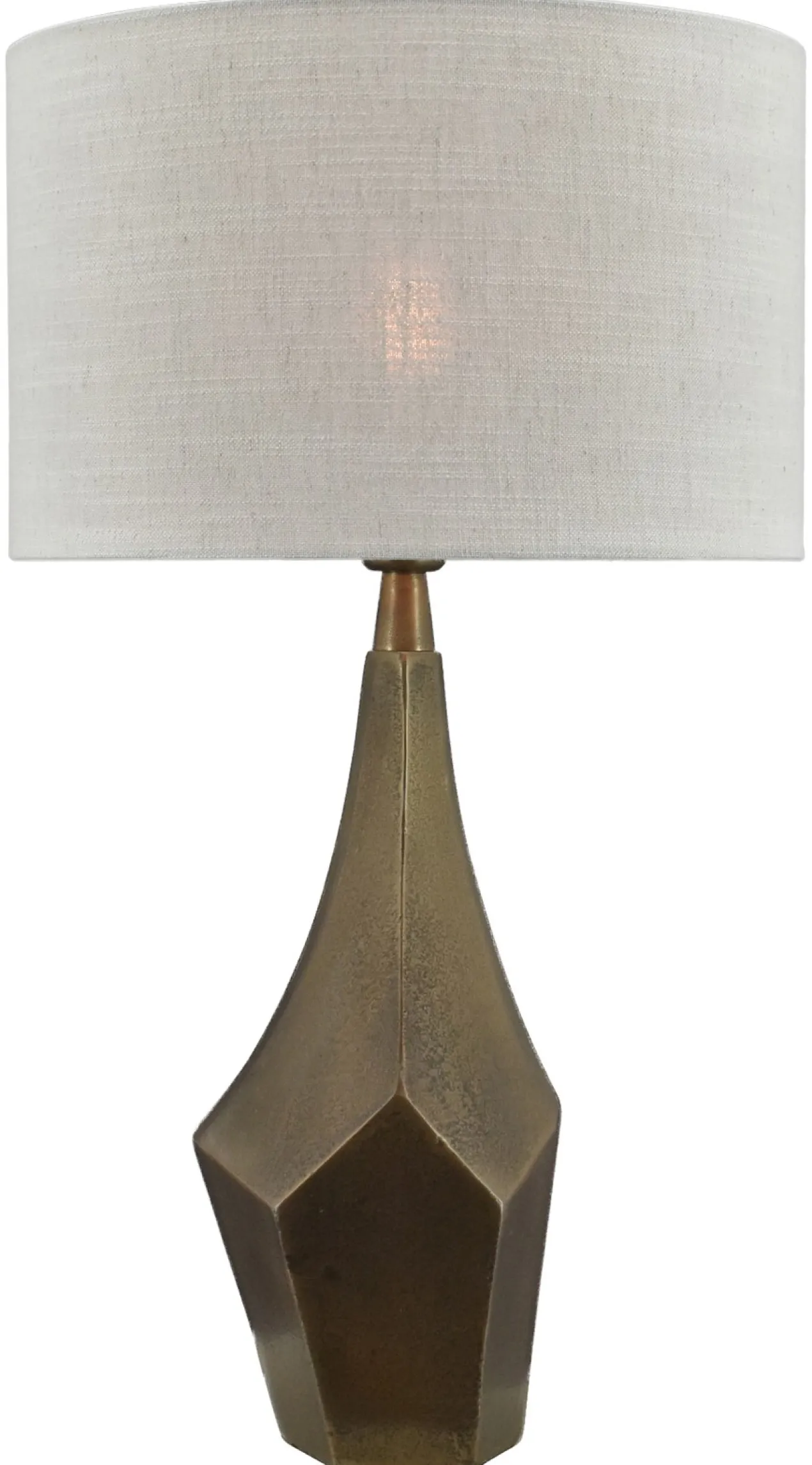 Tafellamp Faro bronze + kap 35x35x22cm Oslo linnen offwhite