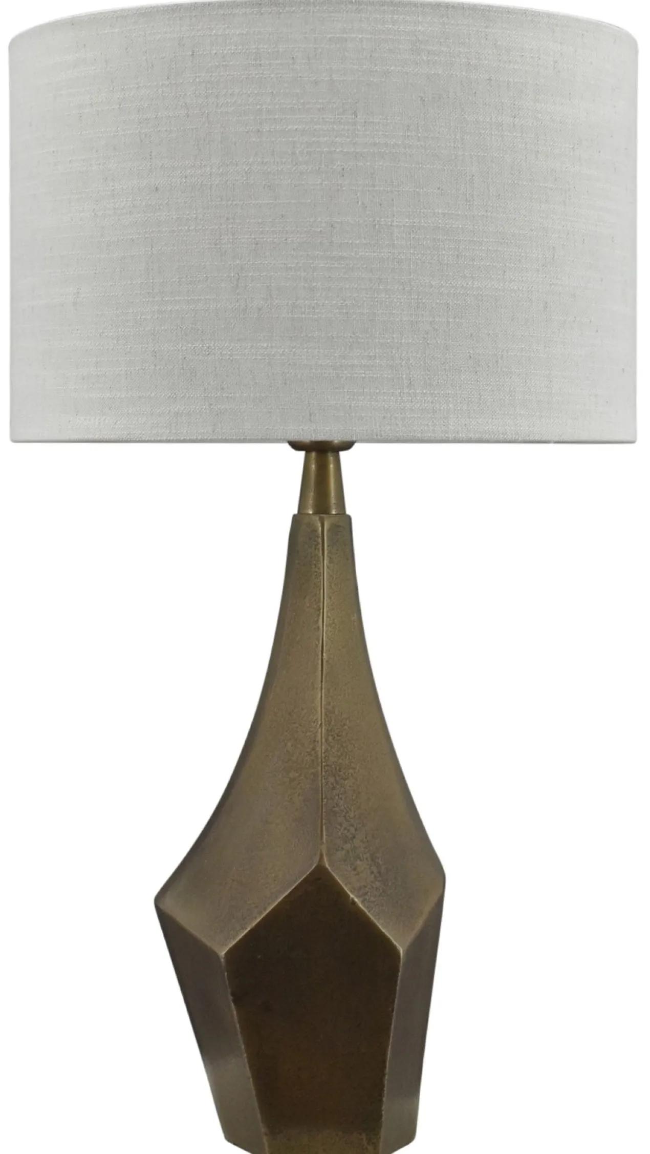 Tafellamp Faro bronze + kap 35x35x22cm Oslo linnen offwhite