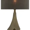 Tafellamp Faro bronze + kap 35x35x22cm Oslo linnen bruin