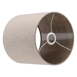 Tafellamp Firenze bronze Large + kap Cilinder 25x25x25cm Oslo linnen naturel