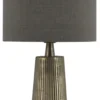 Tafellamp Firenze bronze Large + kap Cilinder 25x25x25cm Oslo linnen bruin