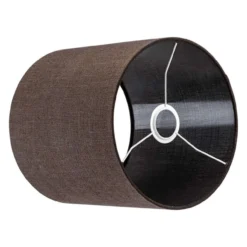 Tafellamp Firenze bronze Large + kap Cilinder 25x25x25cm Oslo linnen bruin