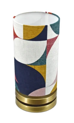 Tafellamp Livio brons groot + kap Retro color