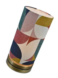 Tafellamp Livio brons groot + kap Retro color