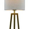 Tafellamp Lorenzo small gold + kap Cilinder 20x20x15cm Bouclé blanc ( witte binnenkant )