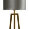 Tafellamp Lorenzo small gold + kap Cilinder 20x20x15cm Fendi velours taupe ( taupe binnenkant )