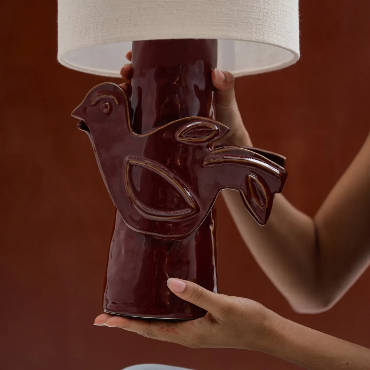 Tafellamp Paloma rood