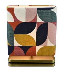 Tafellamp Pizzo retro brons medium + kap balk 35x16x35cm - Retro color