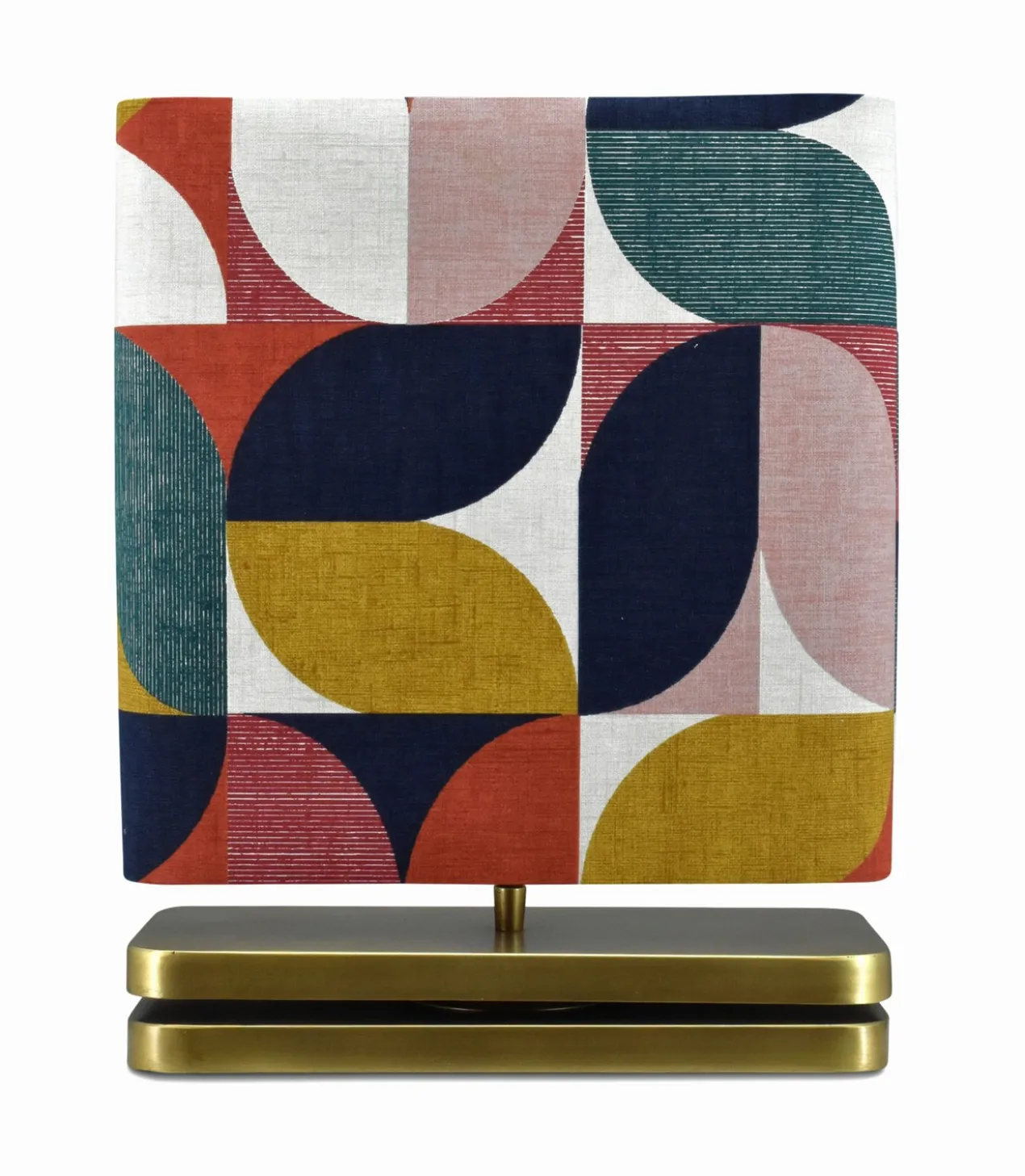 Tafellamp Pizzo retro brons medium + kap balk 35x16x35cm - Retro color