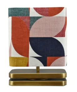 Tafellamp Pizzo retro brons small + kap balk 25x13x25cm - Retro color