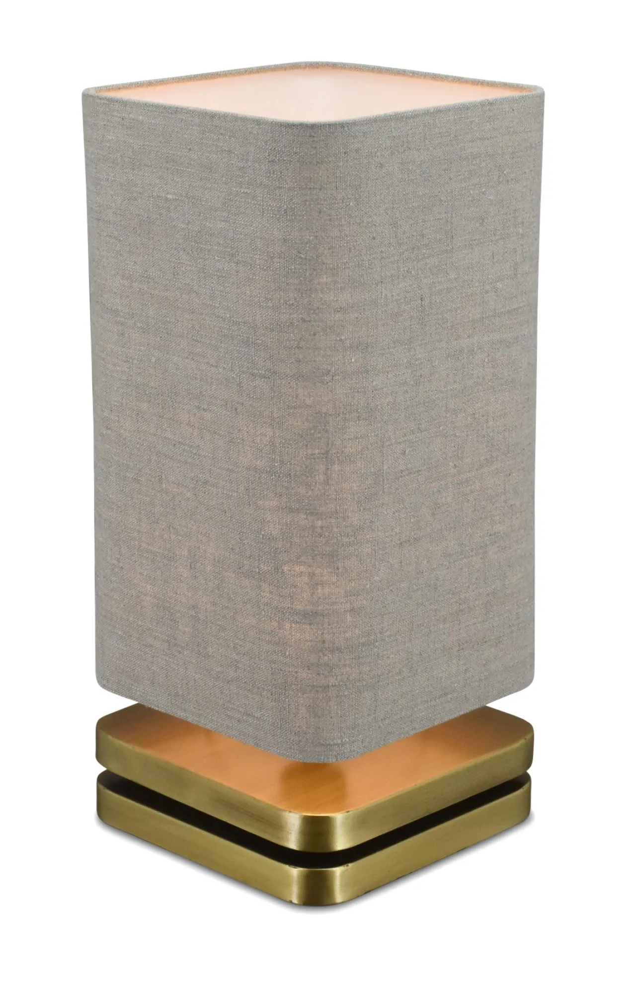 Tafellamp Rimini medium brons + kap Linnen naturel