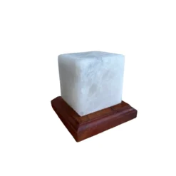 Tafellamp USB zoutlamp vierkant wit