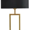 Tafellamp Veneto klein brons + kap 30/30/20 Alice velours zwart ( gouden binnenkant )