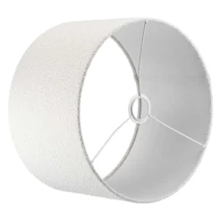 Tafellamp Veneto klein brons + kap 30/30/20 Bouclé blanc ( witte binnenkant )
