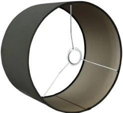 Tafellamp Xavi + kap 30/30/20 Alice velours zwart ( taupe binnenkant )