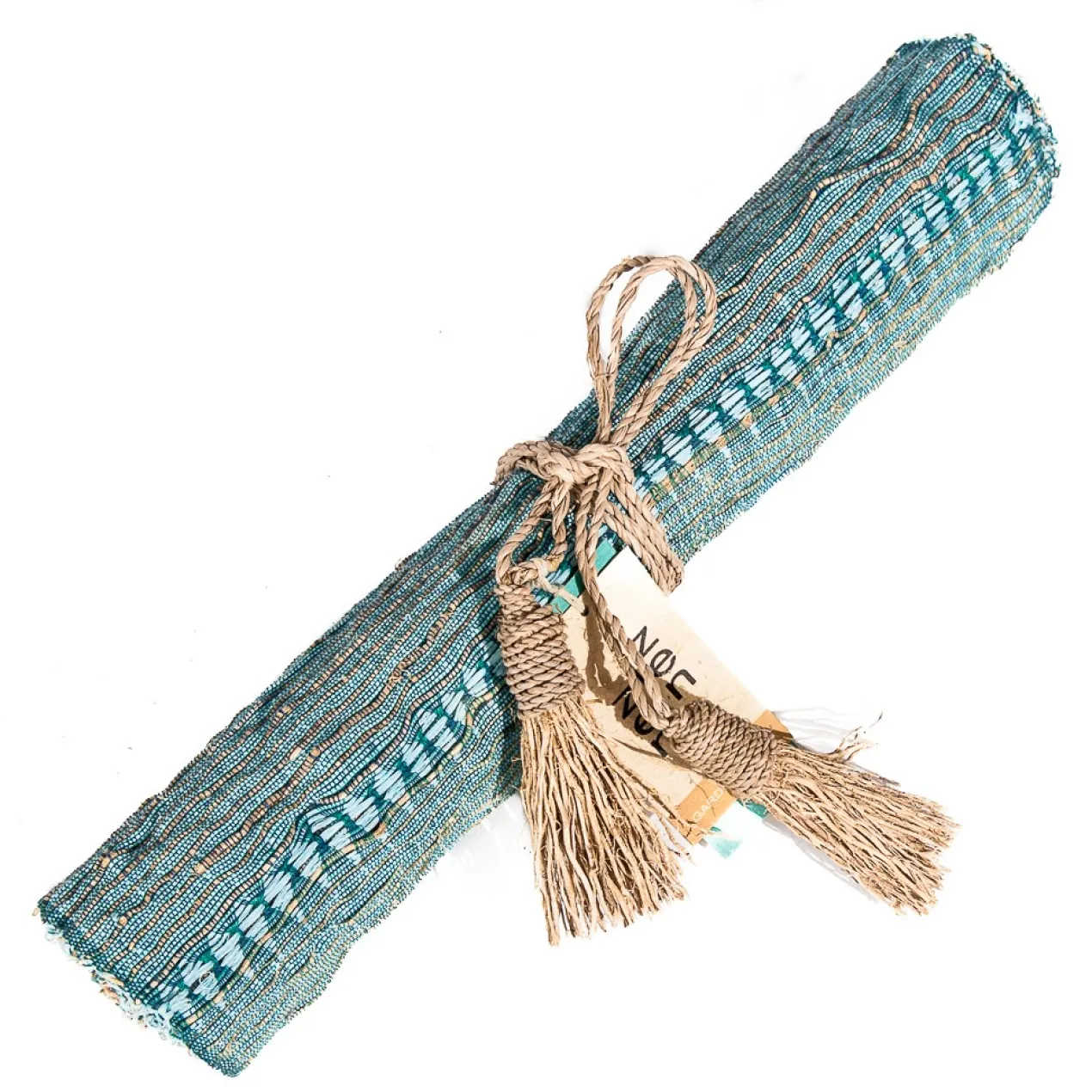 Tafelloper Vetiver 200x35 cm turquoise/naturel