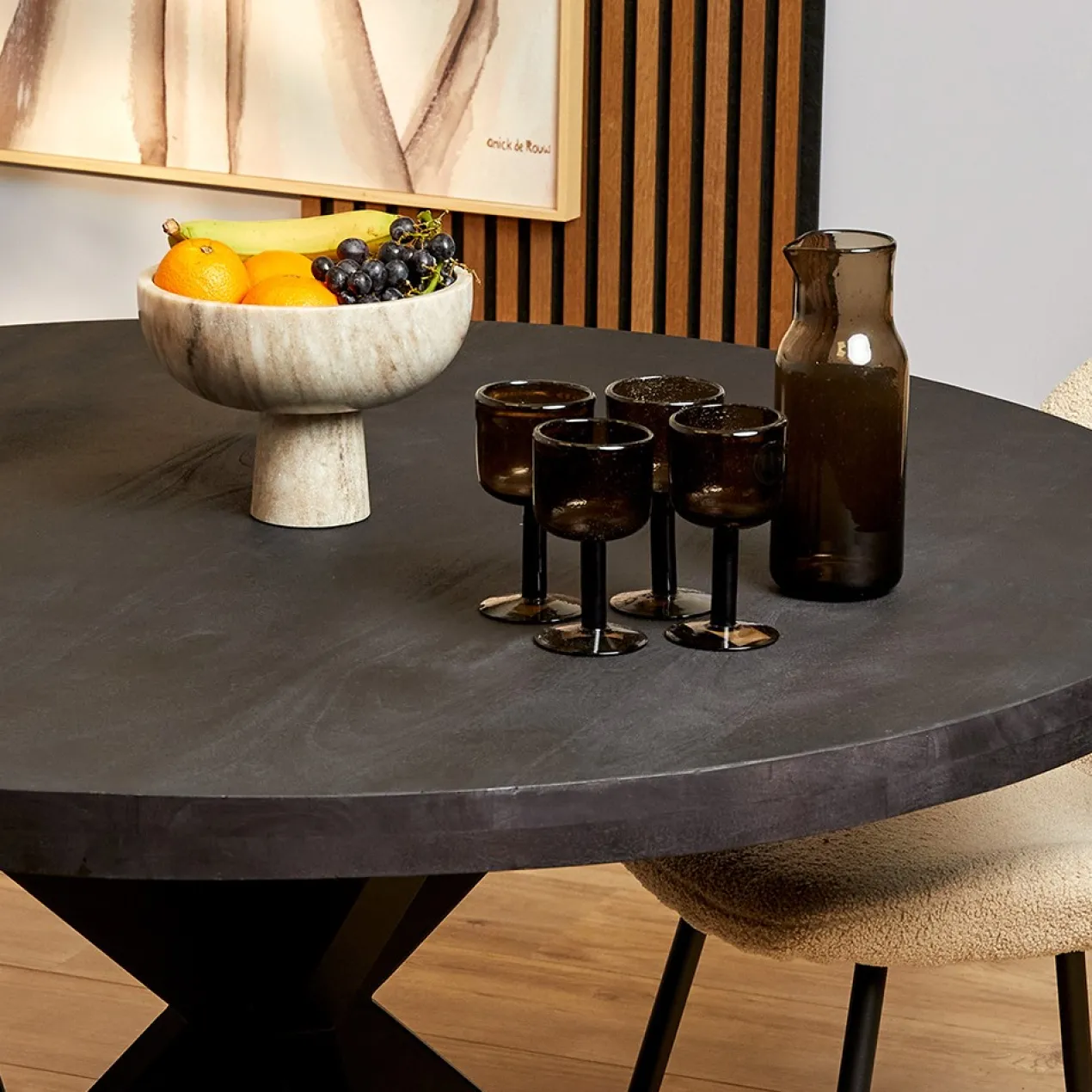 Tafel Maas Rond Zwart Maat 120