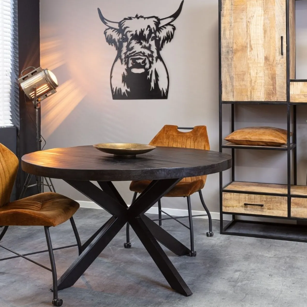 Tafel Maas Rond Zwart Maat 130