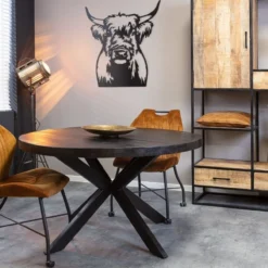 Tafel Maas Rond Zwart Maat 140