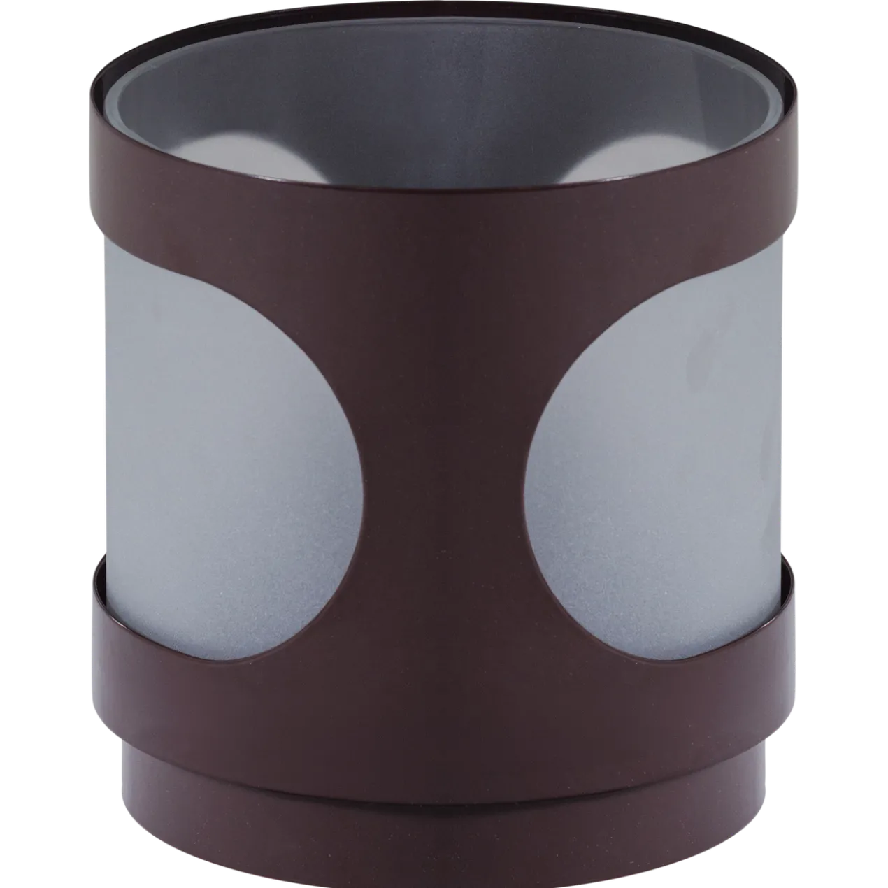 Tavo windlichten metaal/glas bruin - set van 2