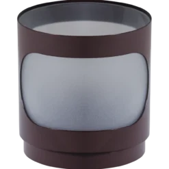 Tavo windlichten metaal/glas bruin - set van 2