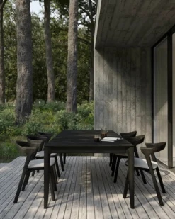 Teak Bok tuintafel - zwart - 162x80