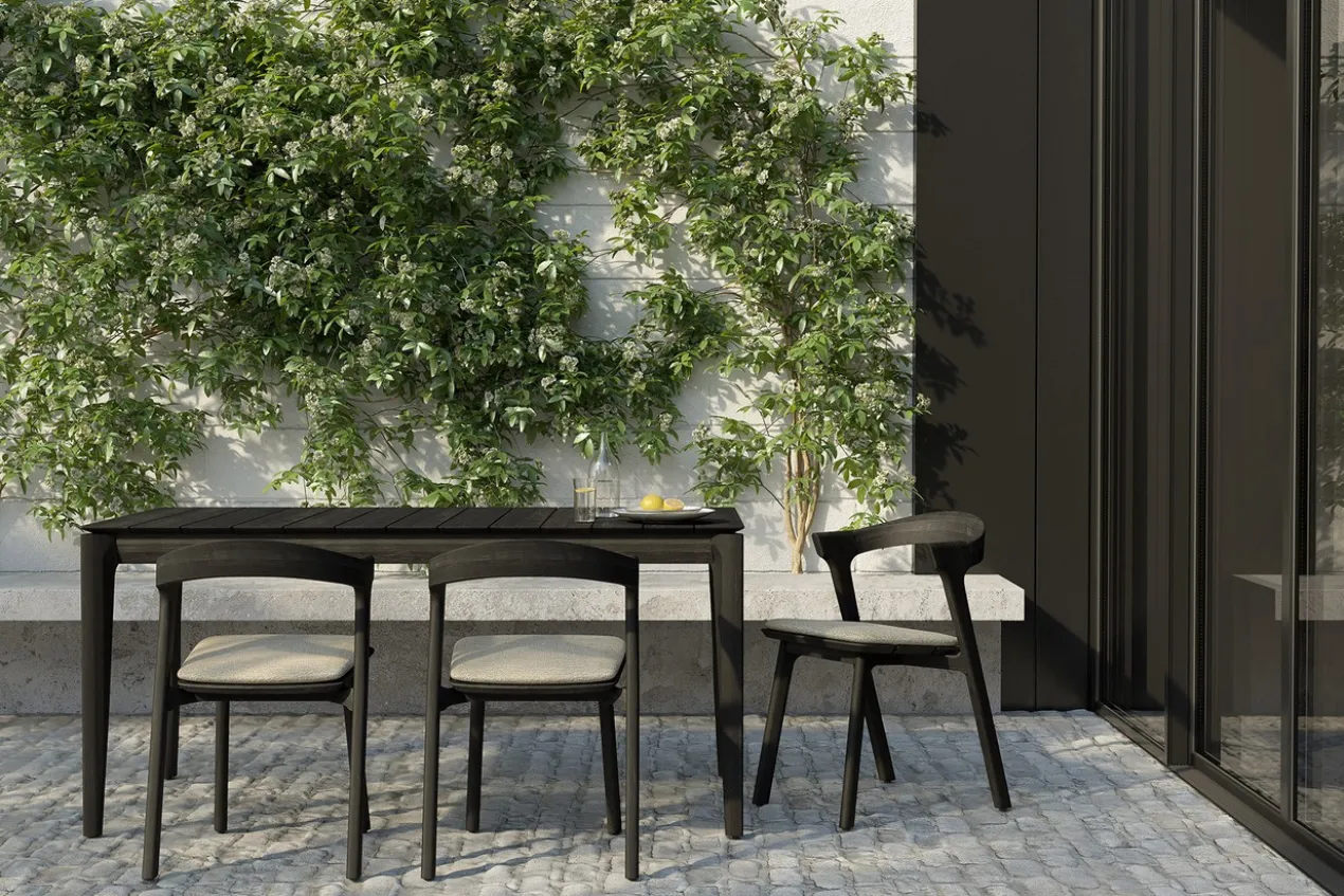 Teak Bok tuintafel - zwart - 162x80