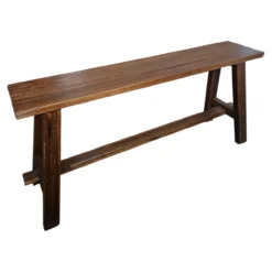 Teakhouten krukje 100 cm walnoot