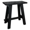 Teakhouten krukje 40 cm zwart
