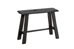 Teakhouten krukje 60 cm zwart