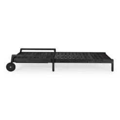 Teak Jack adjustable lounger - houten frame - zwart