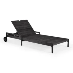 Teak Jack adjustable lounger - houten frame - zwart