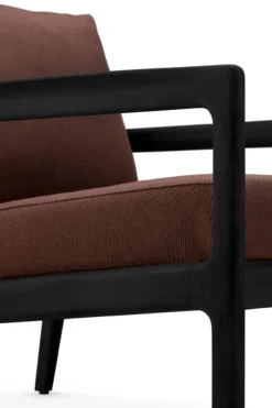 Teak Jack lounge chair - outdoor -- zwart - burgundy