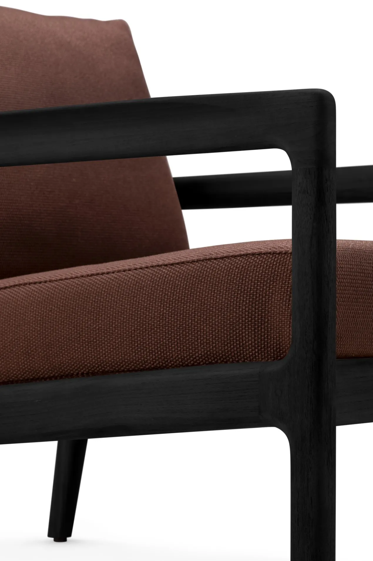 Teak Jack lounge chair - outdoor -- zwart - burgundy