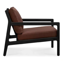 Teak Jack lounge chair - outdoor -- zwart - burgundy