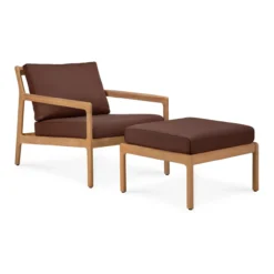 Teak Jack lounge chair - outdoor - burgundy