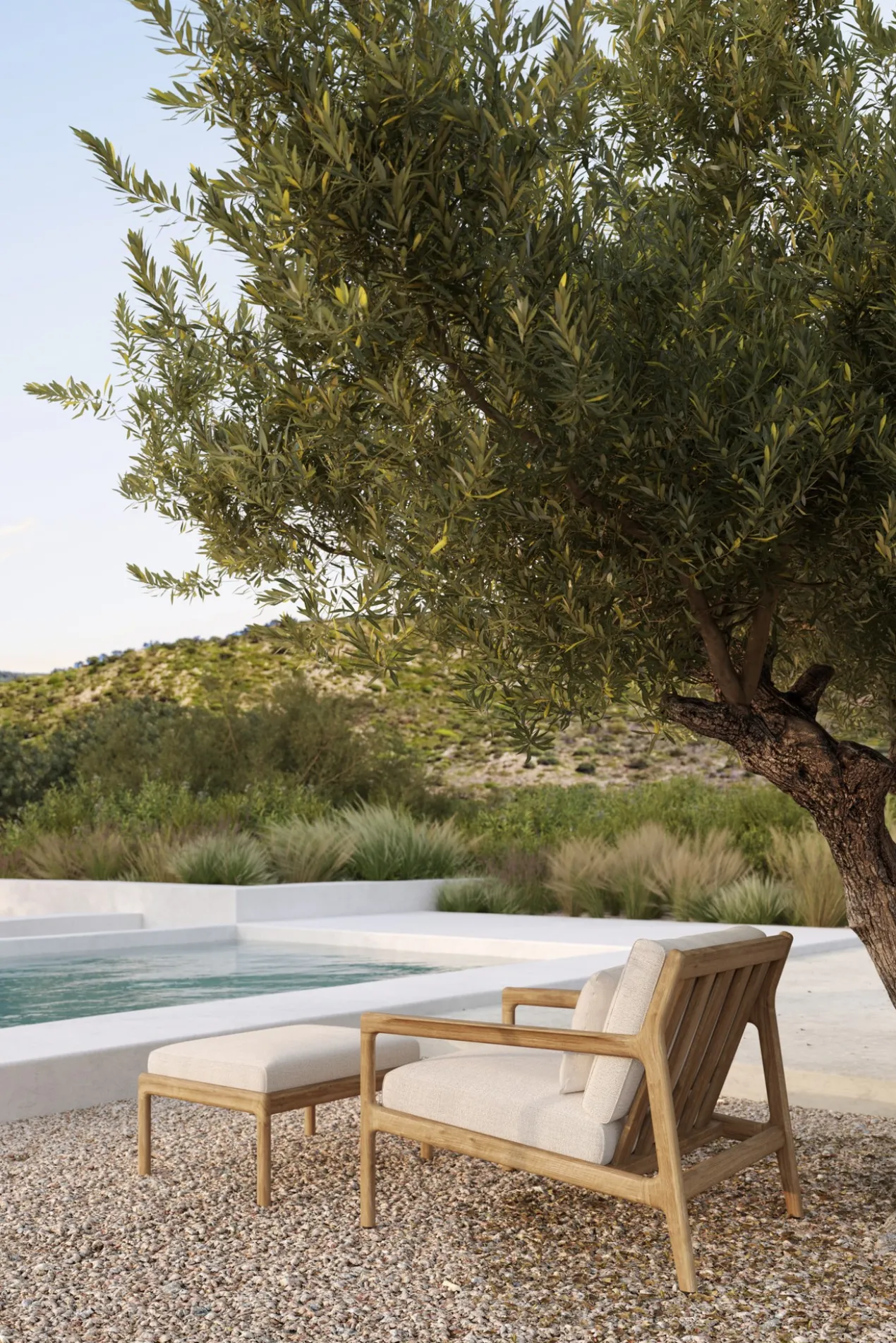 Teak Jack lounge chair - outdoor - off white