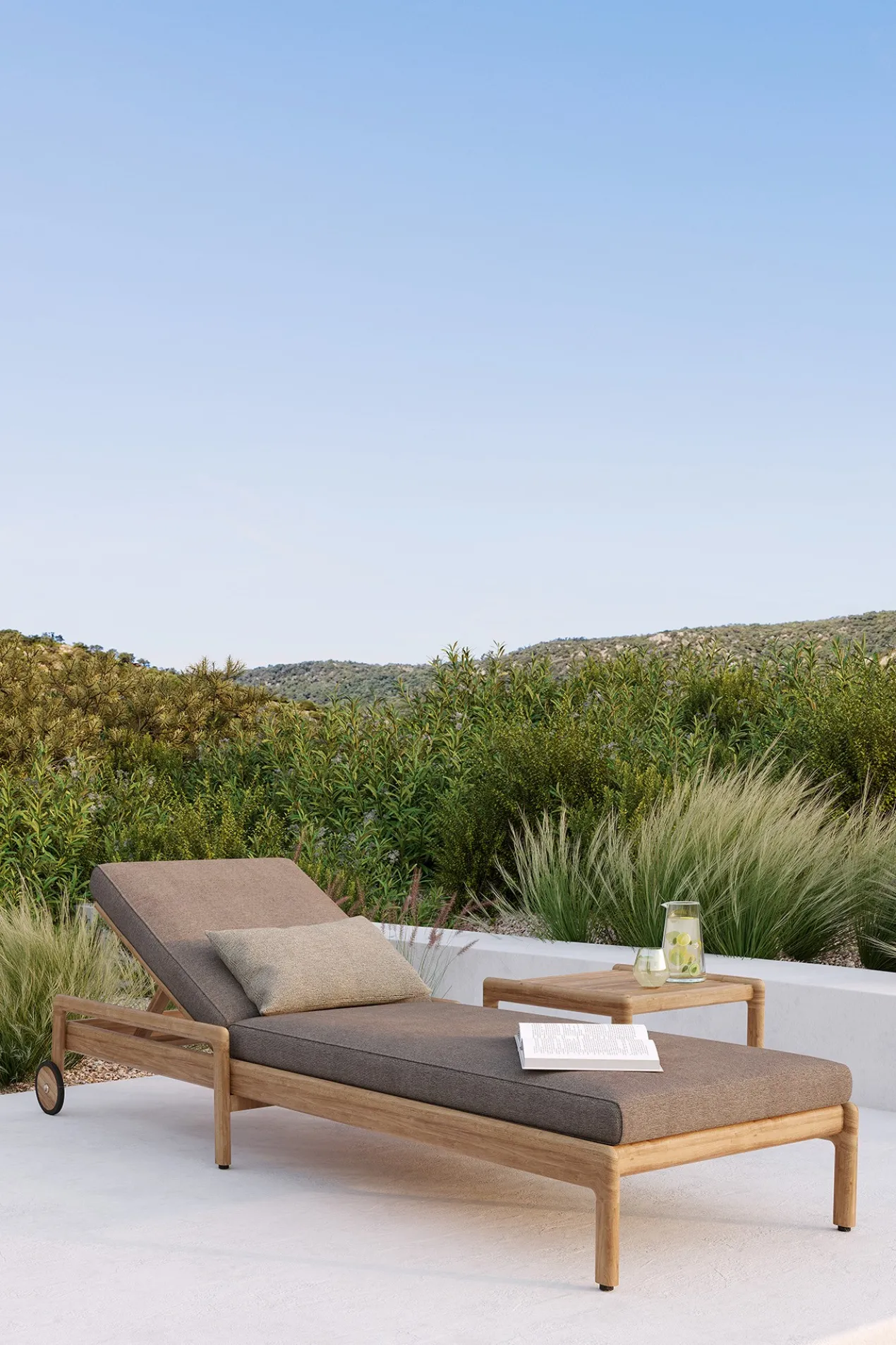 Teak Jack lounge chair - outdoor - dik kussen off white