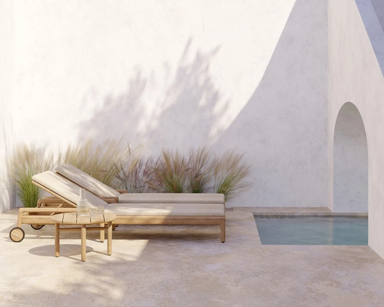 Teak Jack lounge chair - outdoor - dik kussen naturel