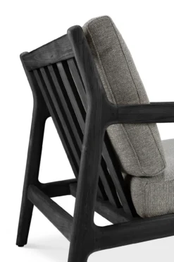 Teak Jack lounge chair - zwart - outdoor - mocha