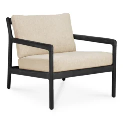Teak Jack lounge chair - zwart - outdoor - naturel