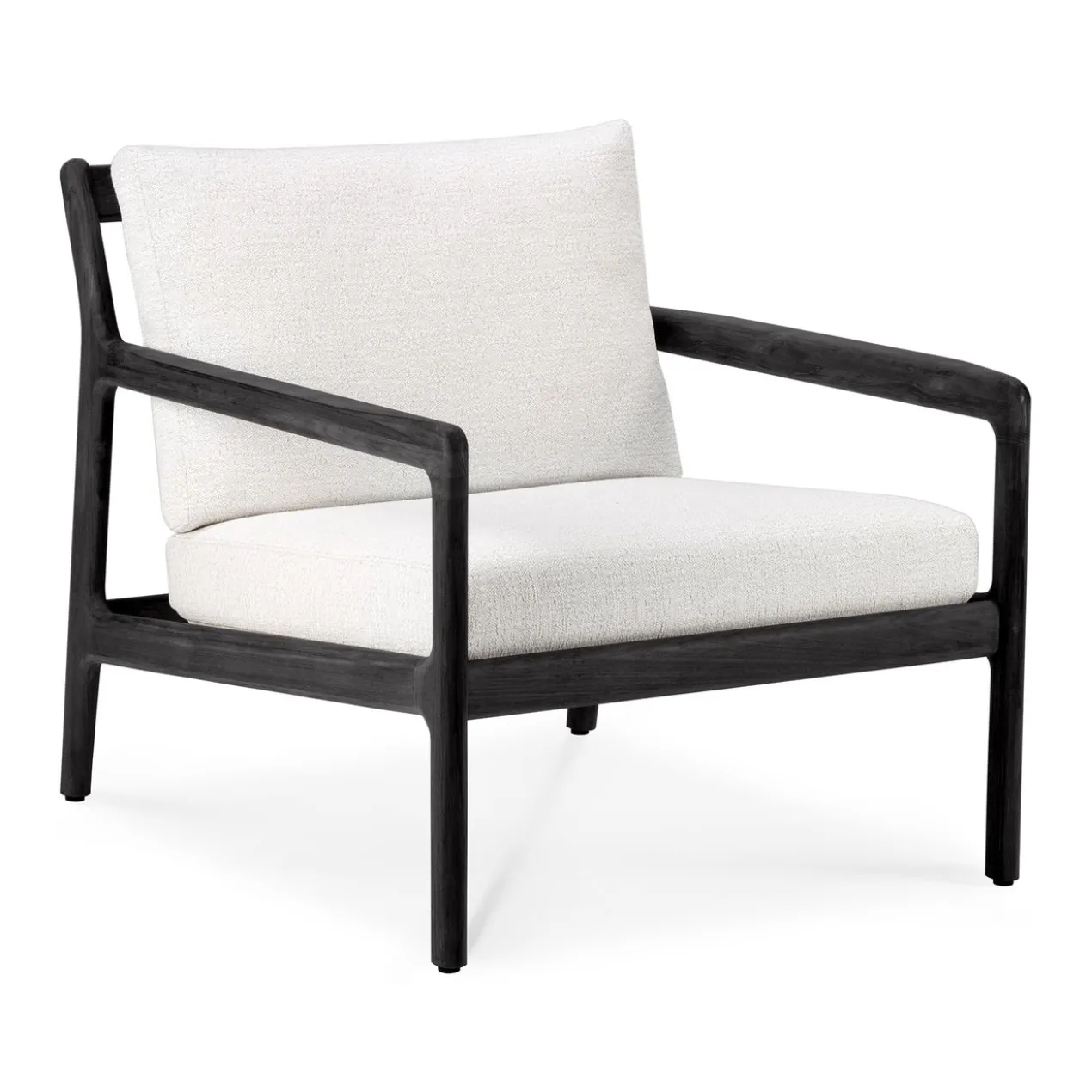 Teak Jack lounge chair - zwart - outdoor - off white