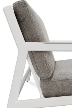 Teak Jack loungestoel - wit aluminium - compleet - mocha kussens