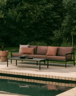 Teak Jack sofa 265 - outdoor - zwart - burgundy
