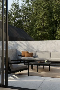 Teak Jack sofa 265 - outdoor - zwart - off white