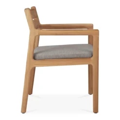 Teak Jack stoel met armleuning - outdoor - met mocha kussen