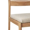 Teak Jack stoel zonder armleuning - outdoor - met naturel kussen