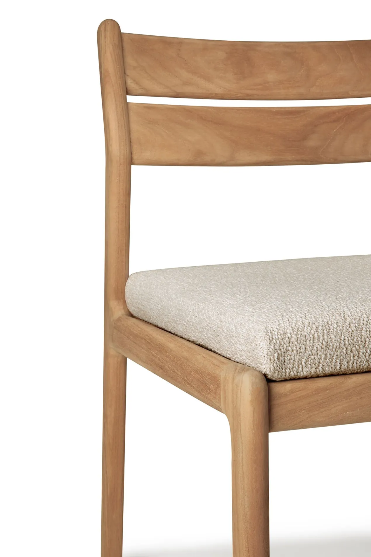 Teak Jack stoel zonder armleuning - outdoor - met naturel kussen