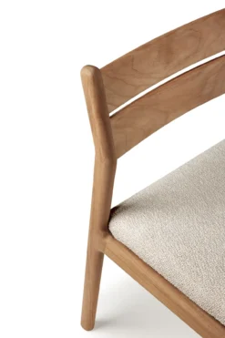 Teak Jack stoel zonder armleuning - outdoor - met naturel kussen